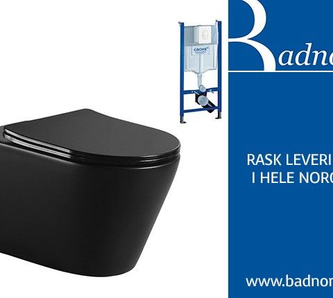 Badnor Livorno / Grohe Rapid SL m/ hvit betj. plat - Toalettpakke