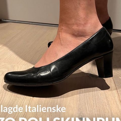 Eksklusive italienske håndlagde skinnpumps fra Enzo Poli, Nypris 1895