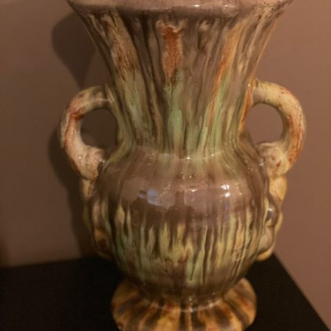 Flott vintage  keramikk vase med renneglasur