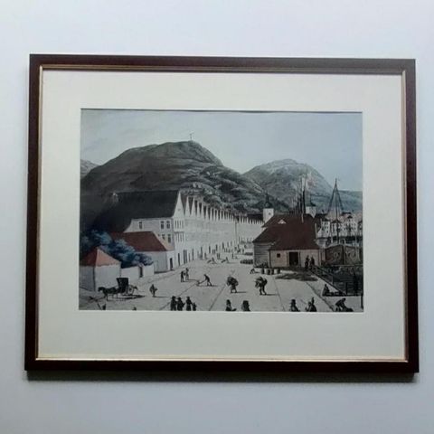 Pent bilde. Bryggen. Bergen, 1817. Joh. F. L. Dreier.