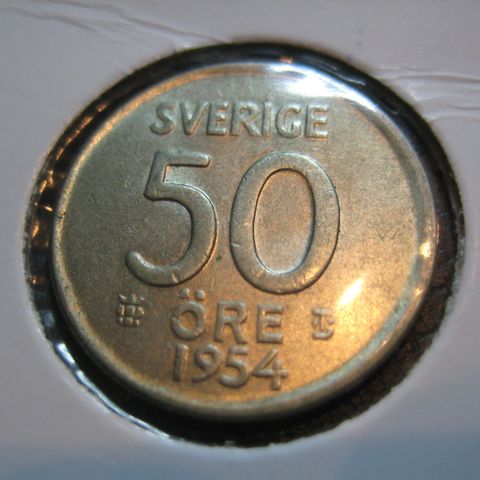 50 øre sverige 1954 sølv