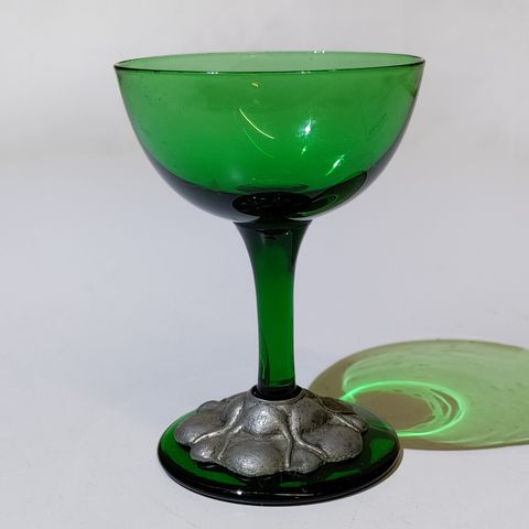 Grønt lite drammeglass / likør