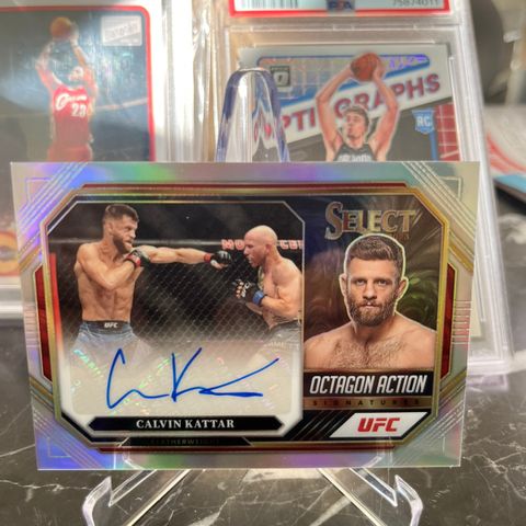 2023 Panini Select UFC CALVIN KATTAR Silver Autograf