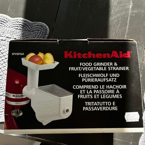 KitchenAid - Food Grinder/Fruit Strainer - ubrukt i eske