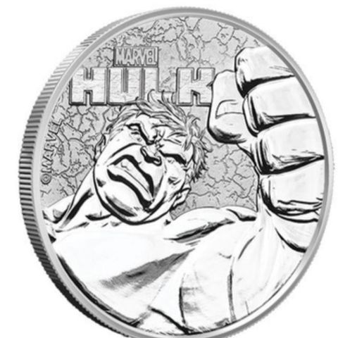 2019 1 OZ TUVALU MARVEL SERIES - HULK .999 SILVER COIN