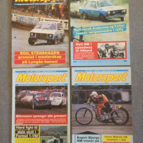 Fire nummer av bladet Motorsport fra 1983