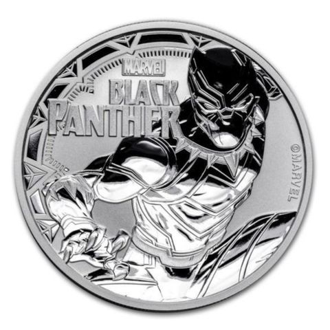 2018 TUVALU 1 OZ SØLV MARVEL SERIES BLACK PANTHER