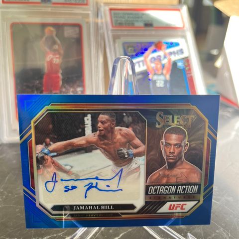 2023 Panini Select UFC JAMAHAL HILL Blue Autograf 26/75