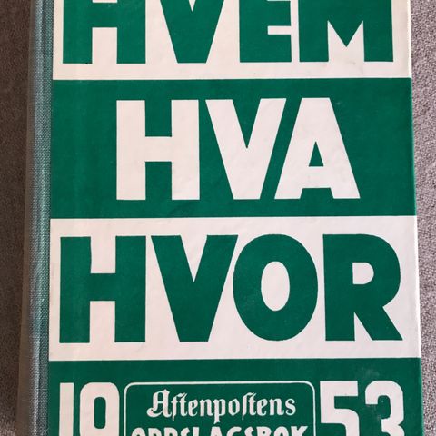 Hvem Hva Hvor 1953