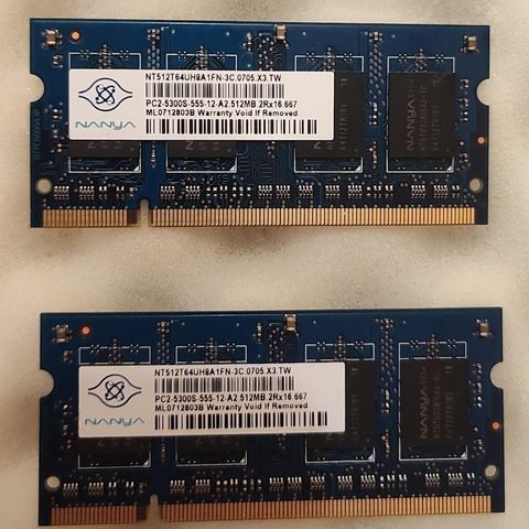 NANYA 512MB x2 pc2-5300s