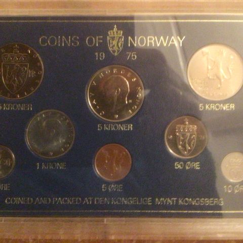 Coins of Norway 1975, 4 stk.