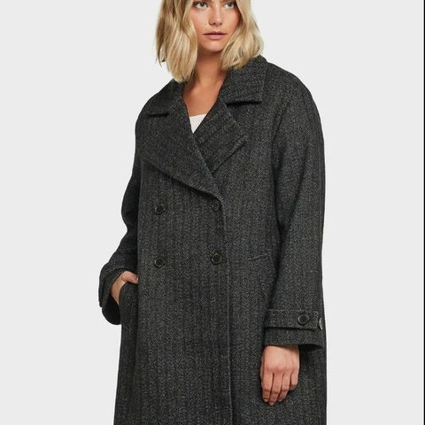 Bik Bok Oversized Wool Blend Coat (koksgrå)