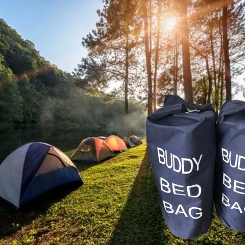 BUDDY BED BAG! Liggeunderlag m/pute i skipssekk!