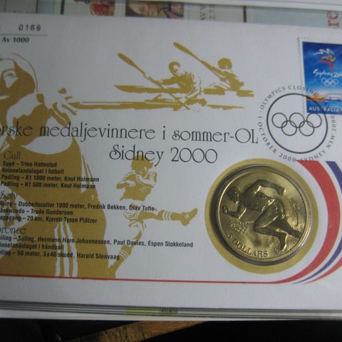 Myntbrev Bergen Mynt nr 23 Norske medaljevinnere  Sidney 2000