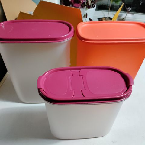 Tupperware oppbevarings bokser