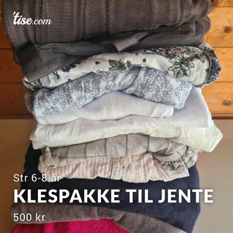 Klespakke til jente str 6-8 år.