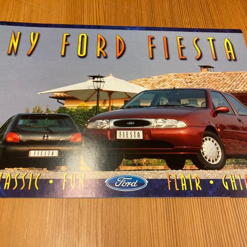 BILBROSJYRE - FORD FIESTA CLASSIC, FUN, FLAIR, GHIA - 1996