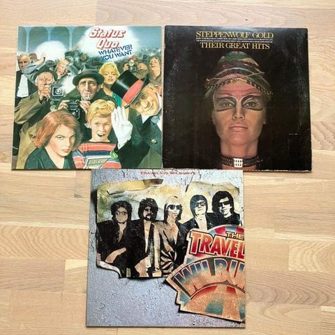 LP VINYL - Steppenwolf - Status Quo - Traveling Wilburys - pris for alle