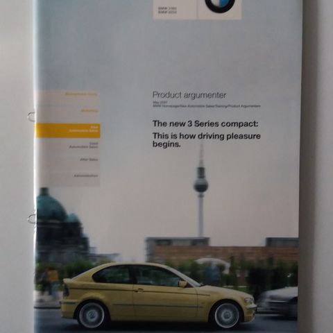 BMW 3 Serie Compact -brosjyre. ( Selling Points)