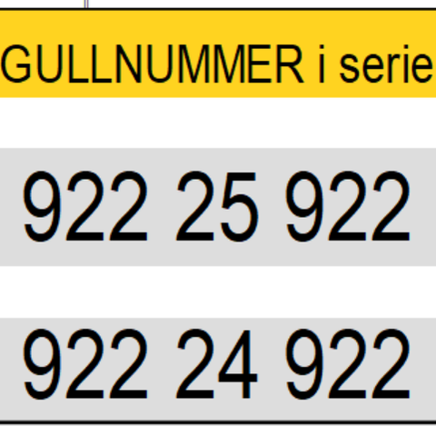 GULLNUMMER i serie selges samlet