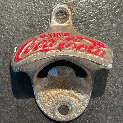 Original, patentert Coca-Cola flaskeåpnere vegg type STARR "X" Brown Co.