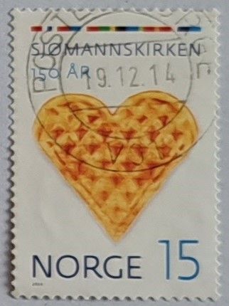 NK 1870, Sjømannskirken 150 år. Stemplet POSTEN NORGE 19. 12. 14