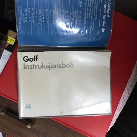 Instruksjonsbok VW Golf 1987