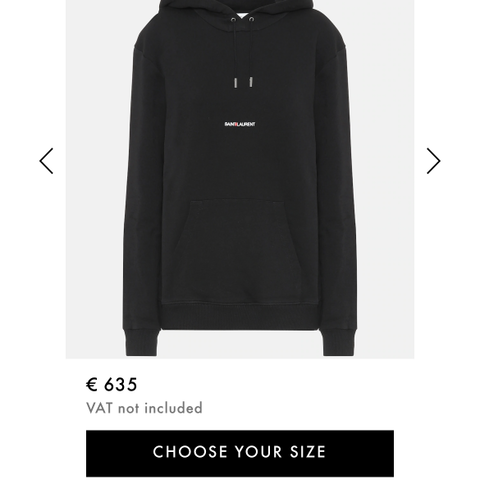 Saint Laurent hoodie, Str S