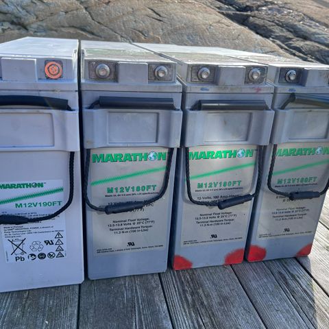 Exide Marathon 12 volt AGM batterier. Har 4 stk.