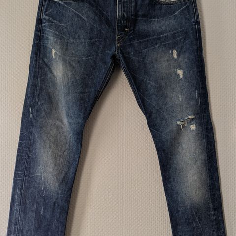 Lee Jeans str W33/L32. Skinny. Herre. Blå. Pent brukt.