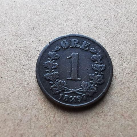 1 øre 1897 Kong Oscar II