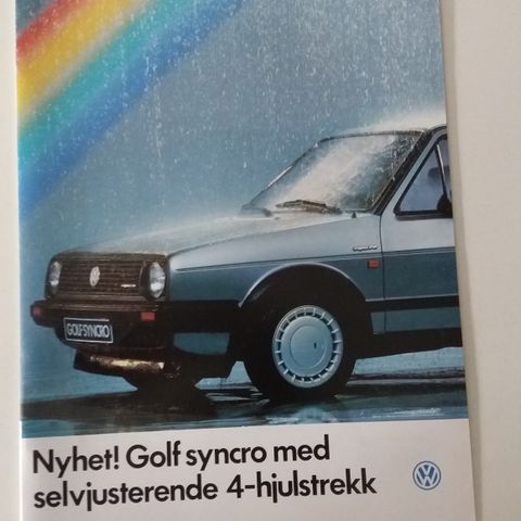 VW Golf Syncro -brosjyre. (NORSK)