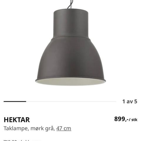 Hektar taklampe fra IKEA. 47cm