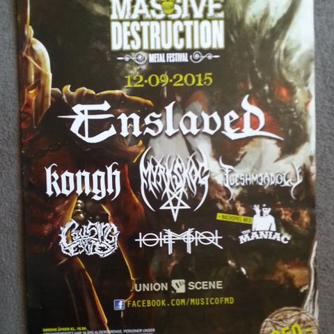 Massive Destruction Metalfestival 2015 - Enslaved, Kongh (Festivalplakat)