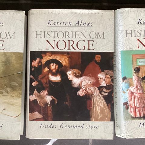 HISTORIEN OM NORGE- KARSTEN ALNÆS. Bind 1, 2 og 3 «SOM NYE» Innbundet