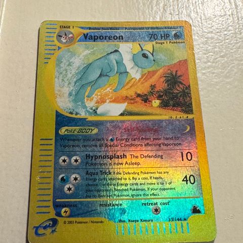 Vintage! Vaporeon [Reverse Holo] #33 Pokemon Skyridge