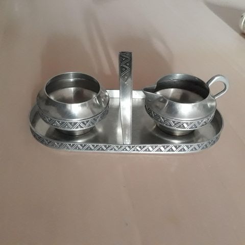 Pewter Tinn fløte og sukker sett