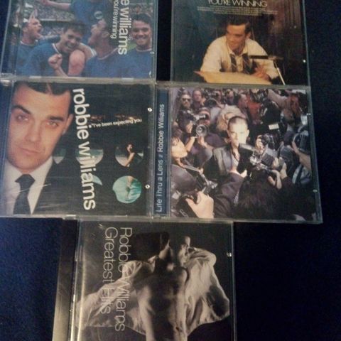 5 x Robbie Williams CD - selges samlet kr 120,-