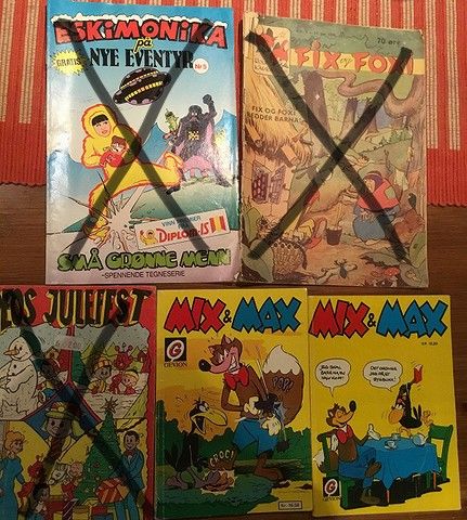 Diverse tegneserier fra 50-tallet, 80 og 90-tallet