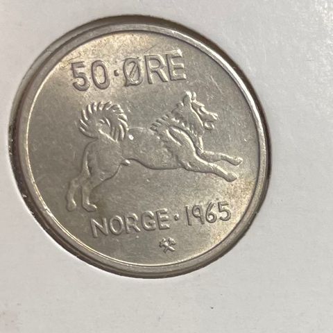 50 øre 1965 lavt opplag.