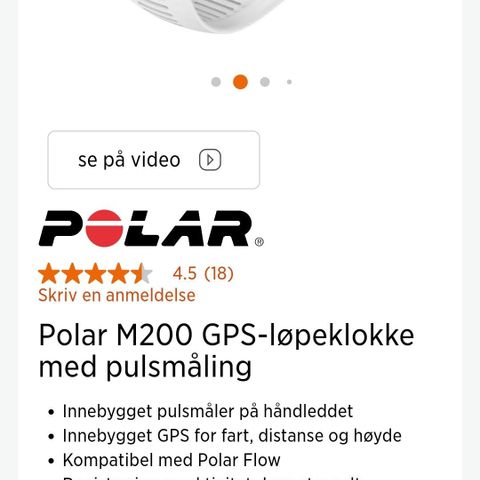 Polar m200 med pulsbelte