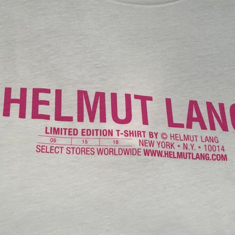 Helmut Lang Logo Baby Tee, str L med rosa print