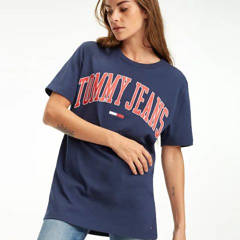 Tommy Hilfiger Jeans blå/rød t-skjorte str. xs