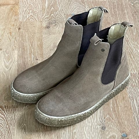 Chelseaboots, ullforet, taupe str 38