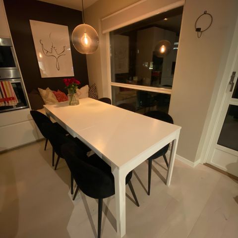 Uttrekkbart bord fra IKEA, hvit, 120/180x80 cm