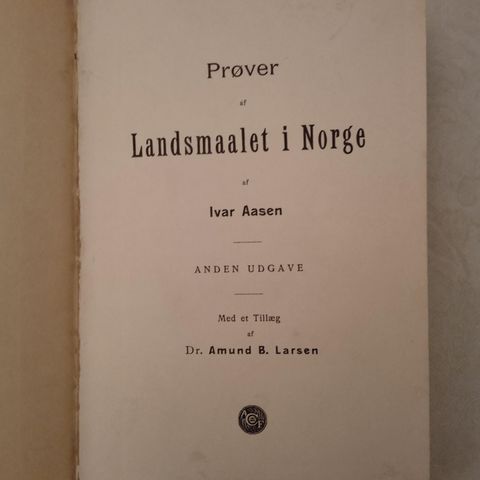 Ivar Aasen: Prøver af Landsmaalet i Norge (1898)