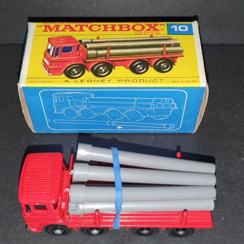 Matchbox series nr. 10.  Pipe Truck.  Lastebil.