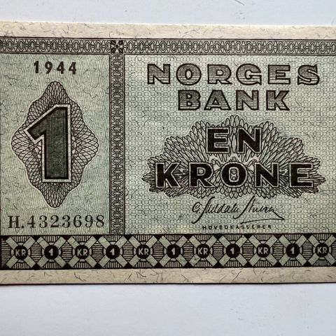 1 krones seddel 1944 GI BUD