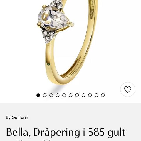 Bella 14k gullring med topas og diamanter fra Gullfunn