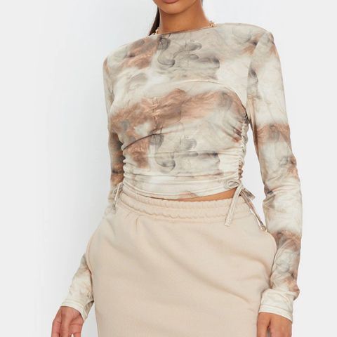 Beige/brun cropped genser fra Pretty Little Things str. XS